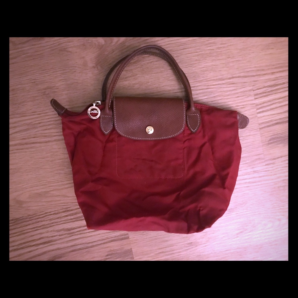 Small Red Longchamp Tote